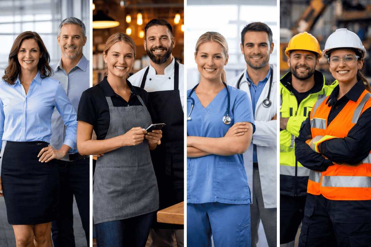 Multi-industry business team meeting